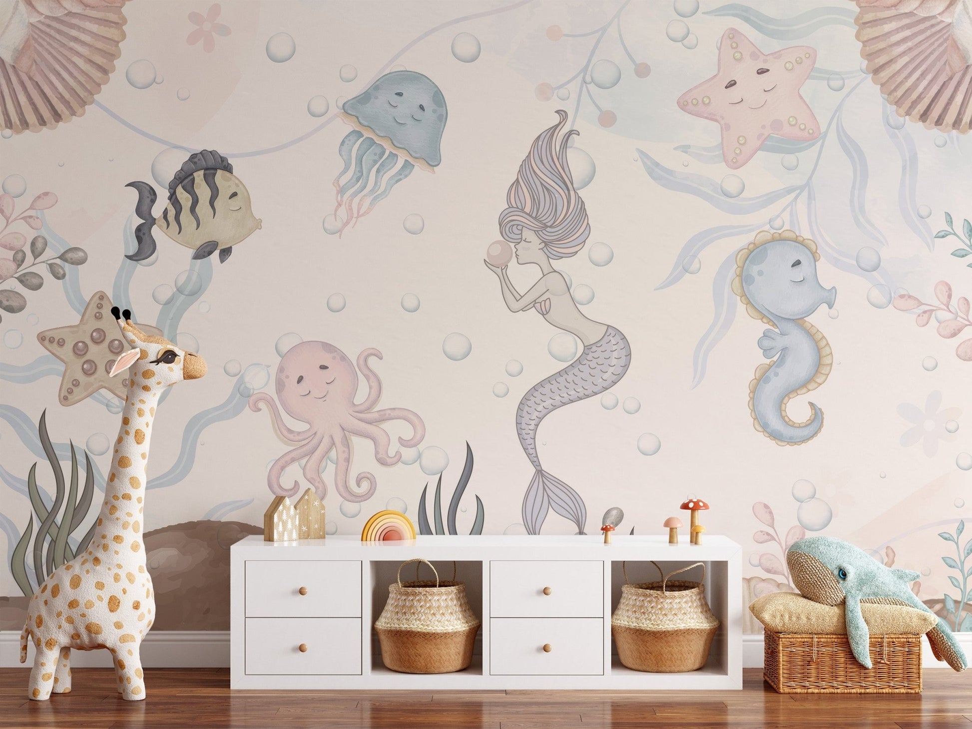 Aquatic Life Kids Wall Mural - Wallanza