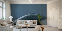Architectural Blue Curves Wall Mural - Wallanza