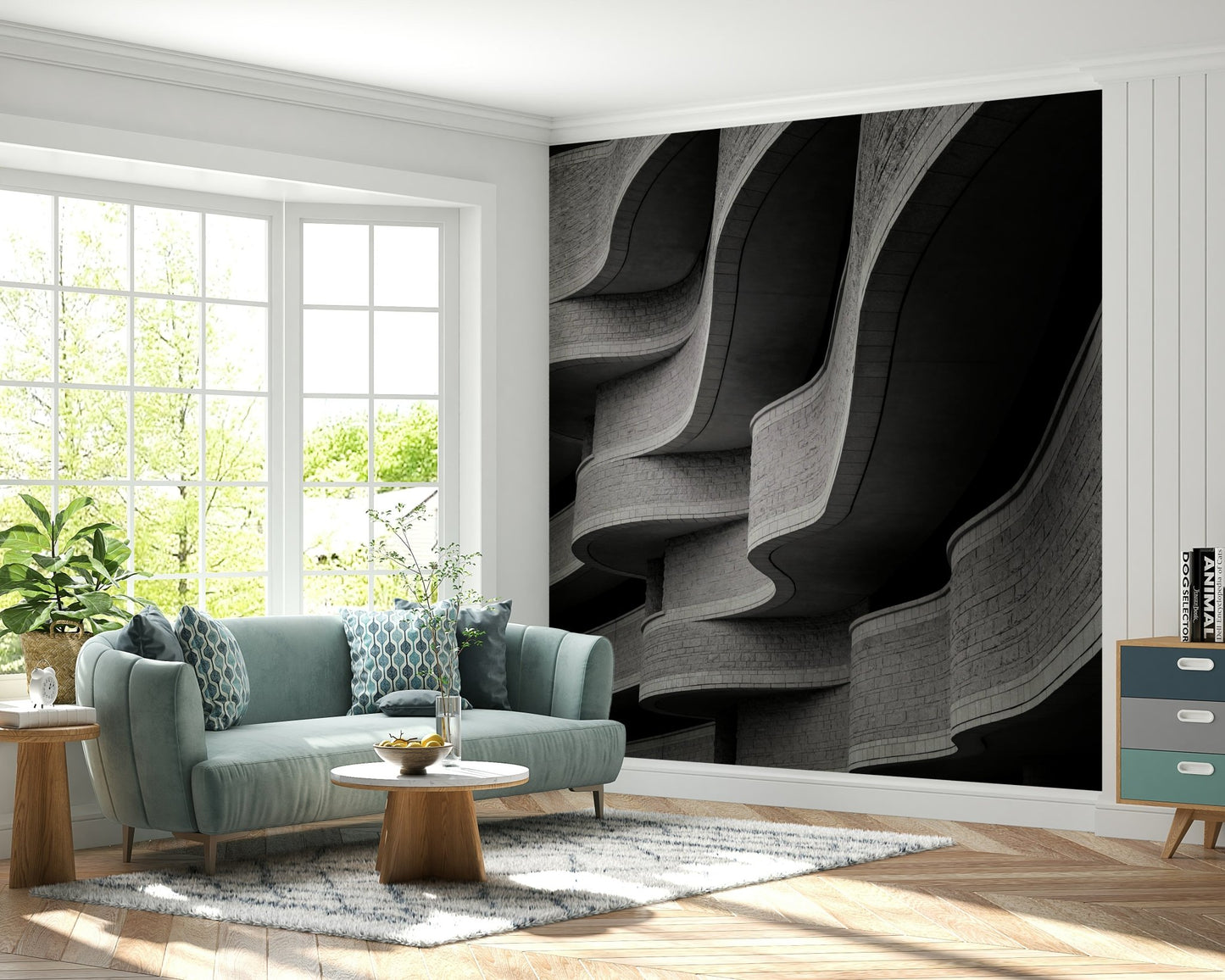 Architectural Curves Wall Mural - Wallanza