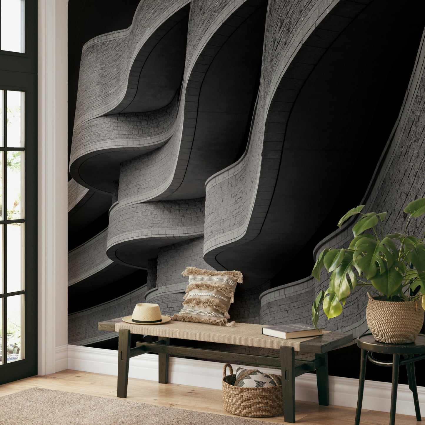 Architectural Curves Wall Mural - Wallanza