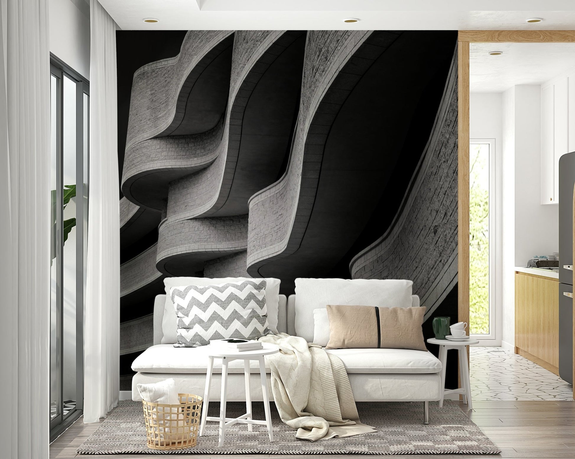 Architectural Curves Wall Mural - Wallanza