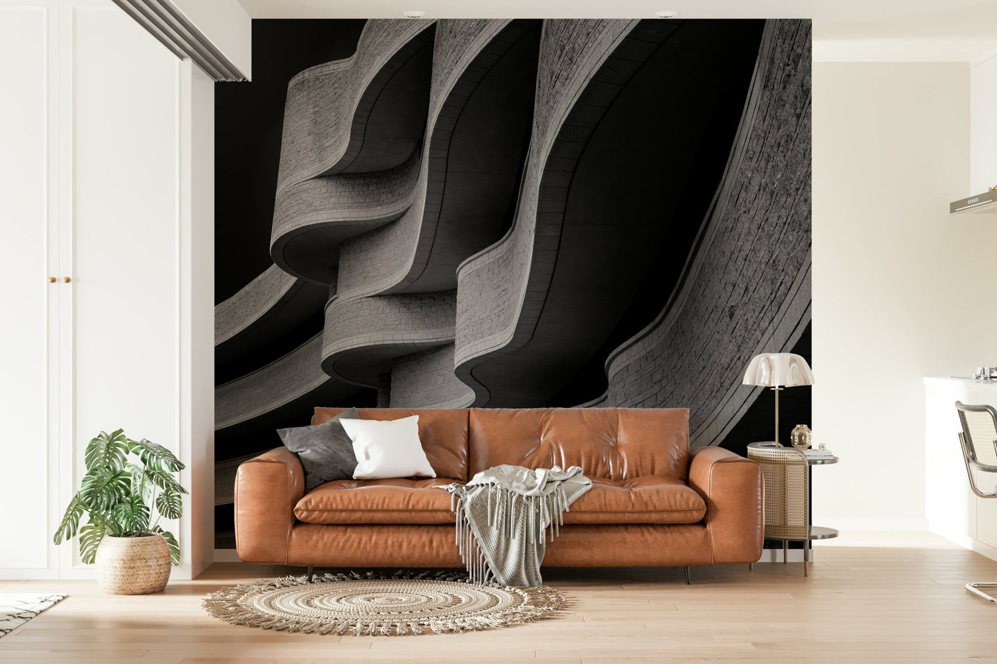 Architectural Curves Wall Mural - Wallanza