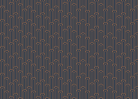Abstract Art Deco Arches Orange Color Wallpaper