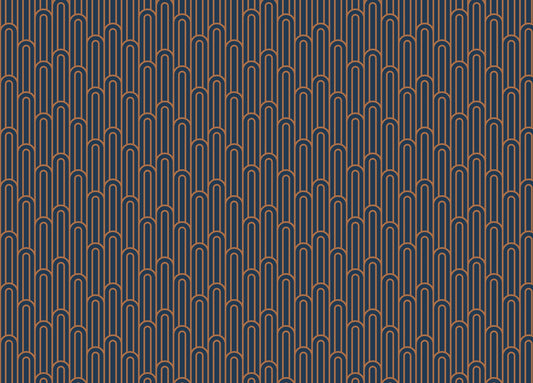 Abstract Art Deco Arches Orange Color Wallpaper