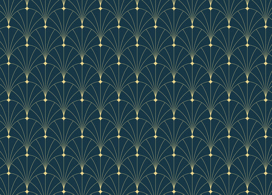 Dark Blue Color Abstract Art Deco Wallpaper