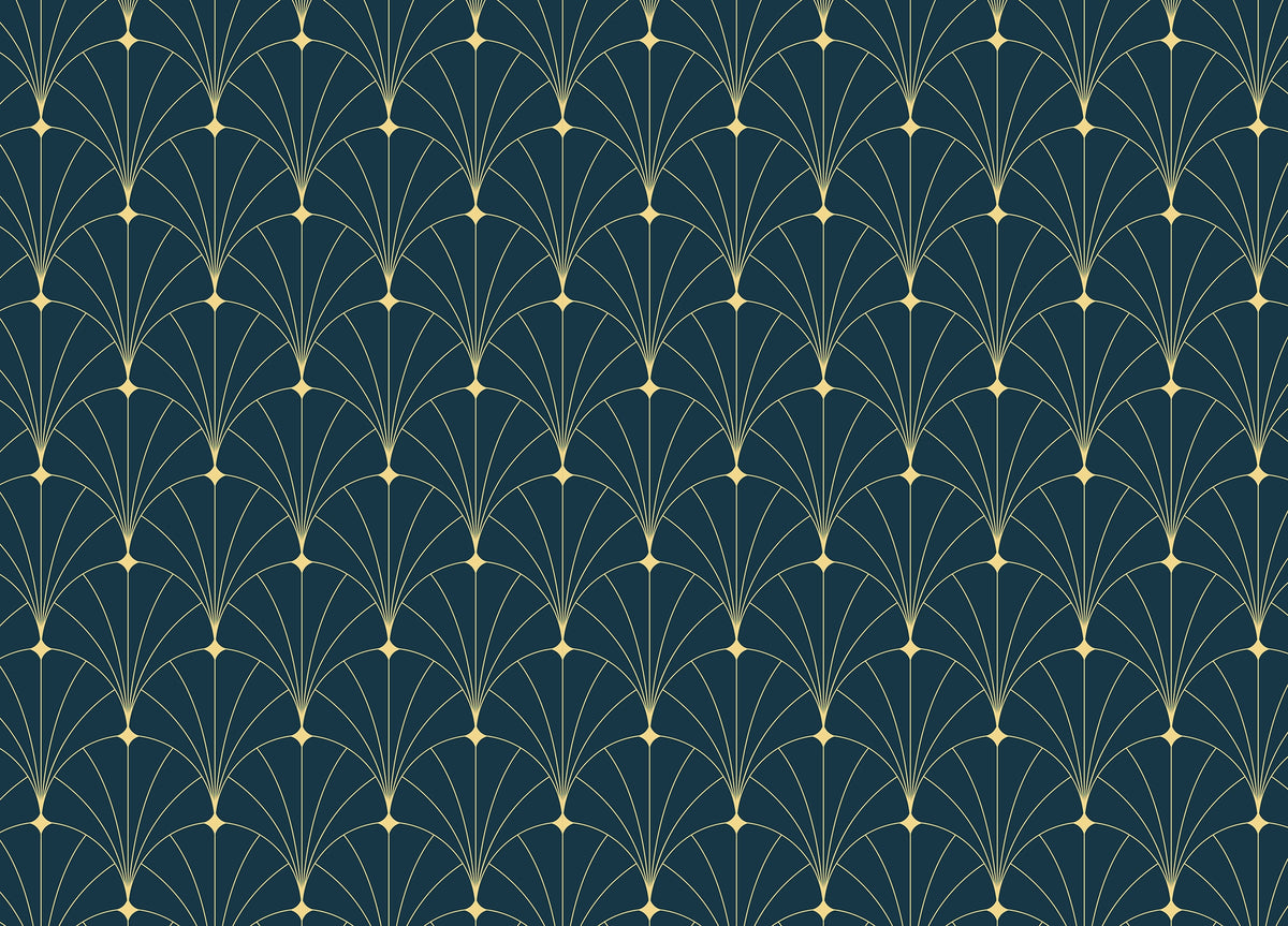 Dark Blue Color Abstract Art Deco Wallpaper in your room