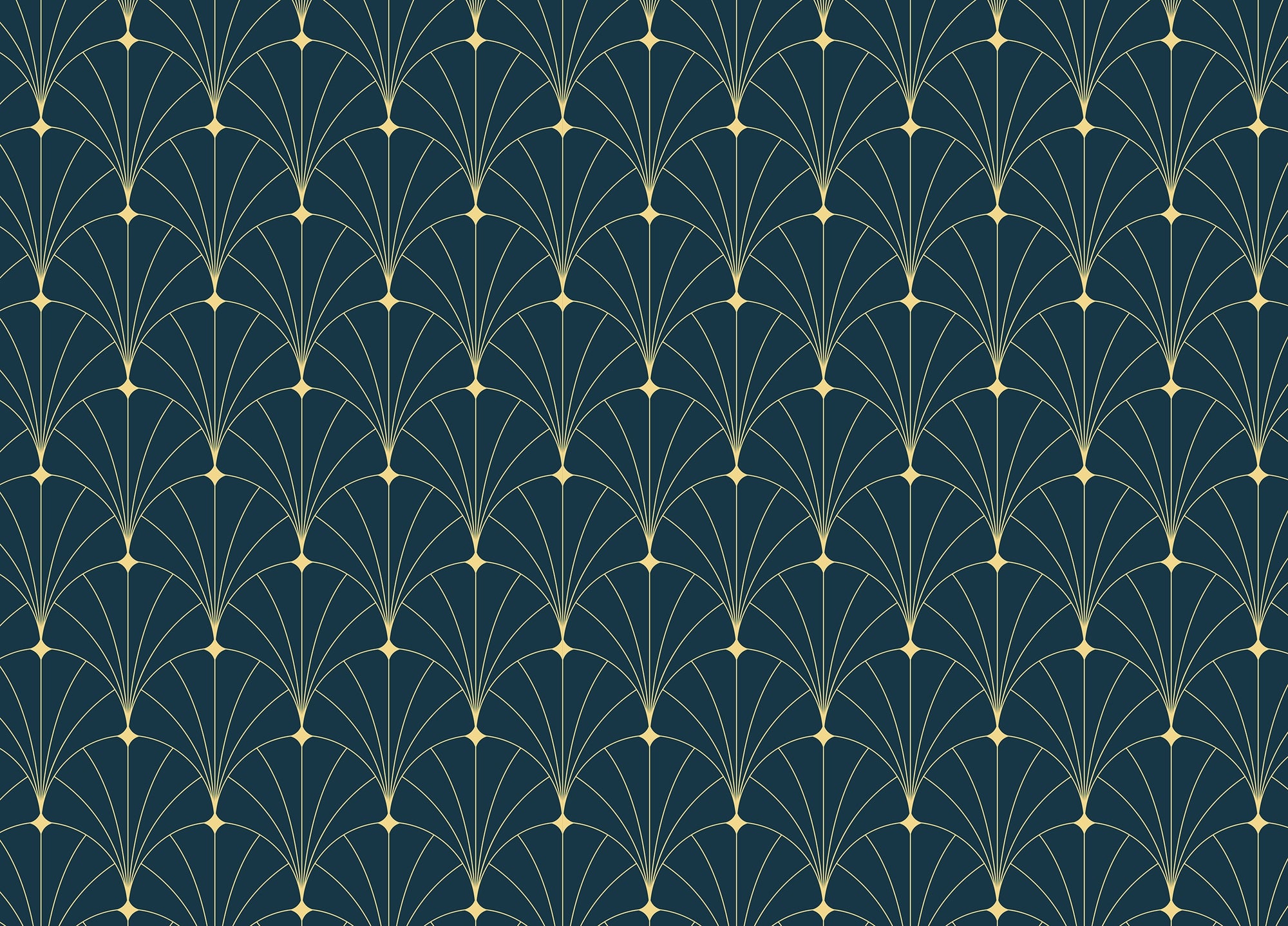 Dark Blue Color Abstract Art Deco Wallpaper