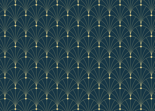 Dark Blue Color Abstract Art Deco Wallpaper