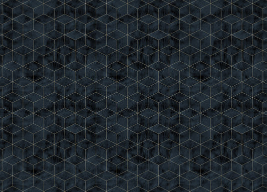 Dark Color Cubes Art deco Peel and Stick Wallpaper