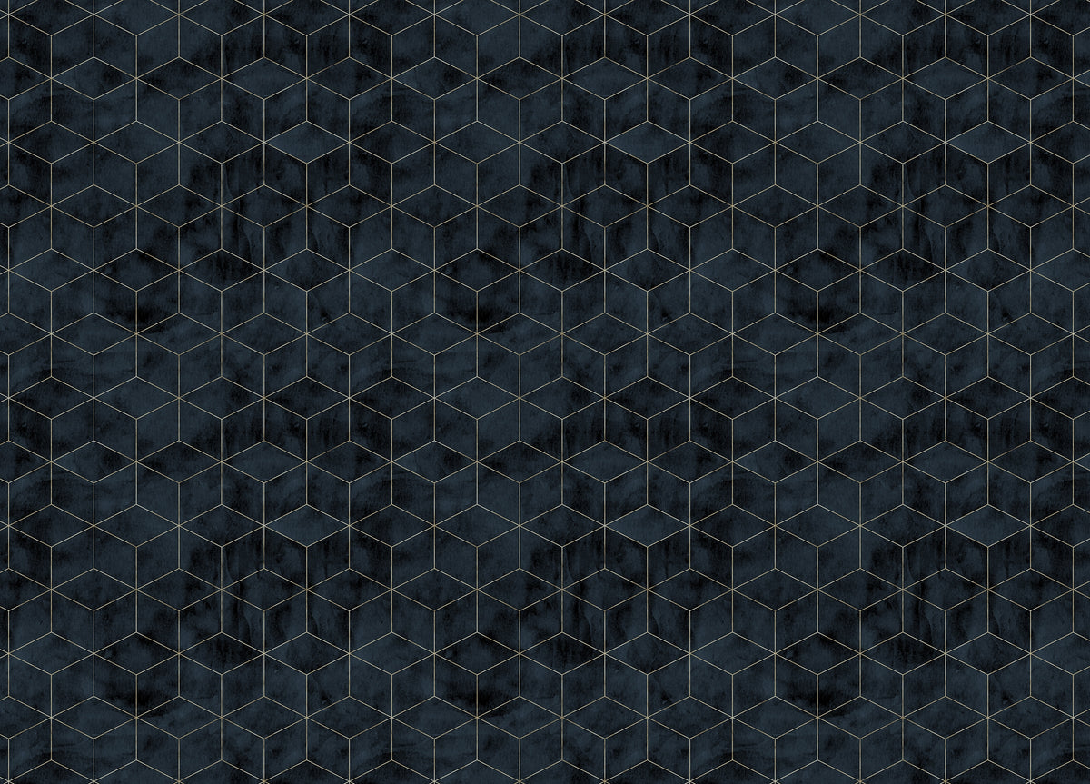 Dark Color Cubes Art deco Peel and Stick Wallpaper in your room — zoomed