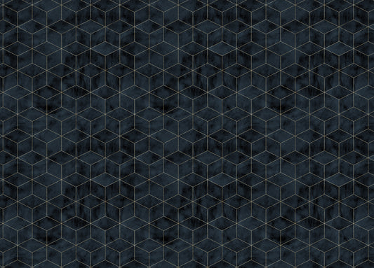 Dark Color Cubes Art deco Peel and Stick Wallpaper