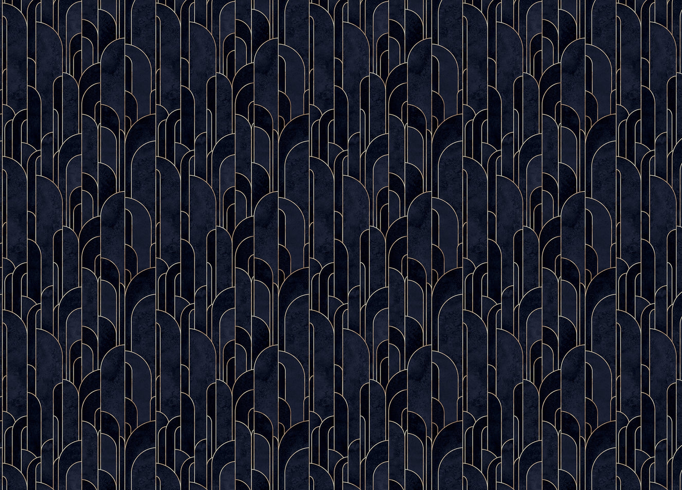Dark Blue Art Deco Self Adhesive Wallpaper For Walls