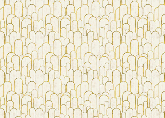 Repeat Pattern Archway Golden Art Deco Wallpaper