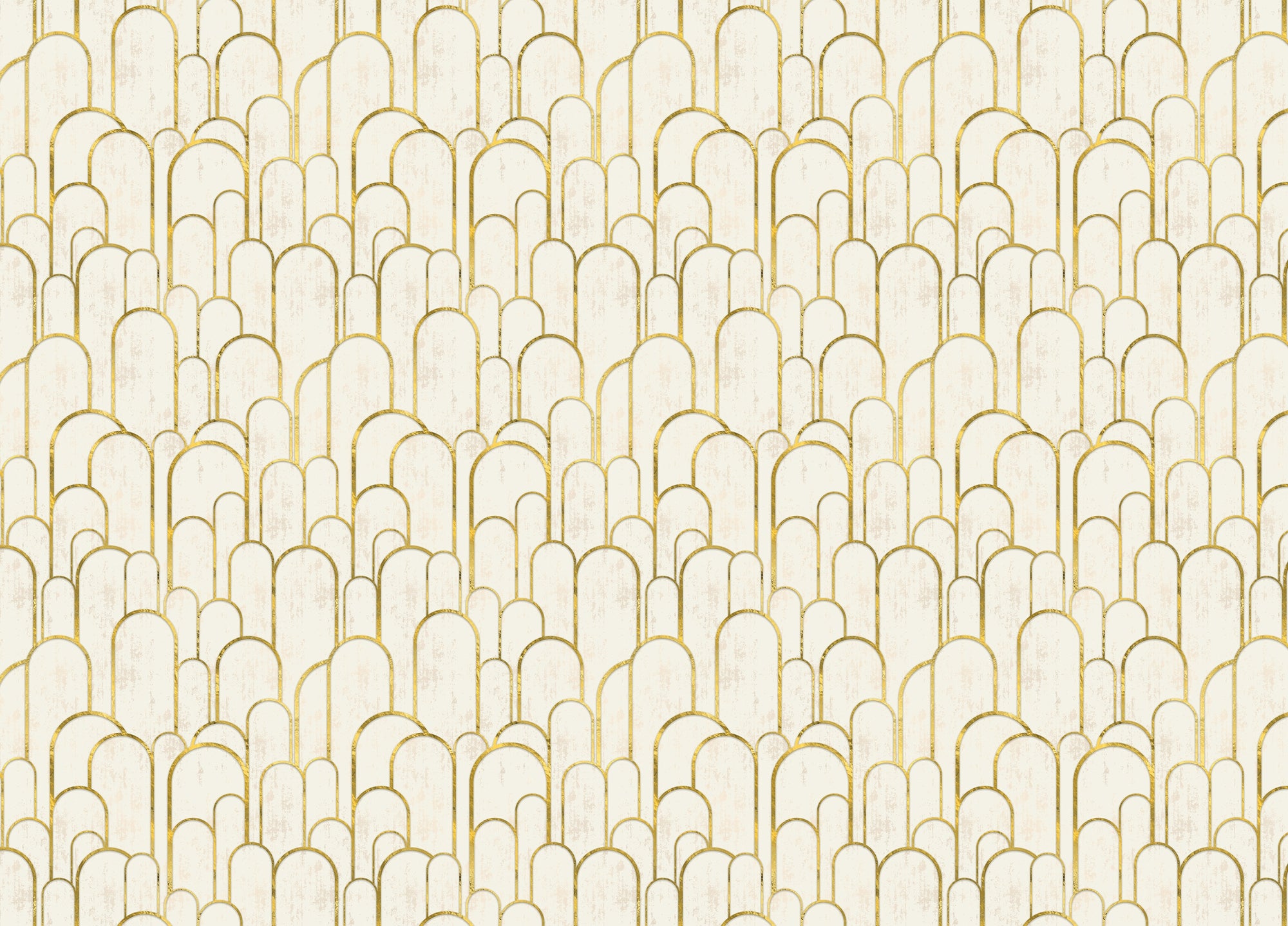 Repeat Pattern Archway Golden Art Deco Wallpaper