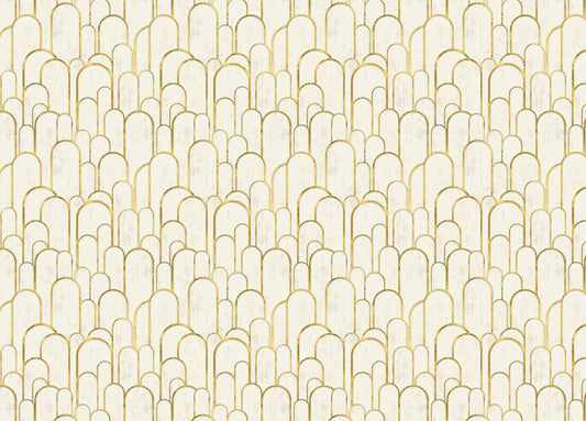 Repeat Pattern Archway Golden Art Deco Wallpaper