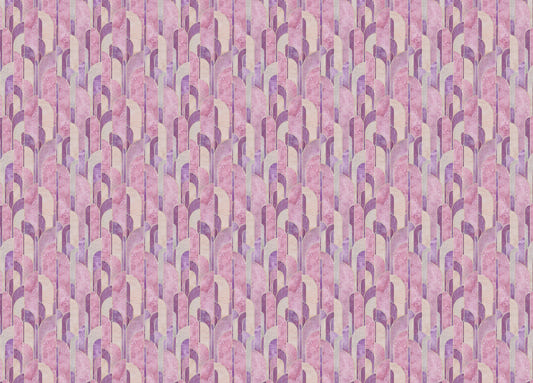 Pink Color Art Deco Geometric Wallpaper For Wall