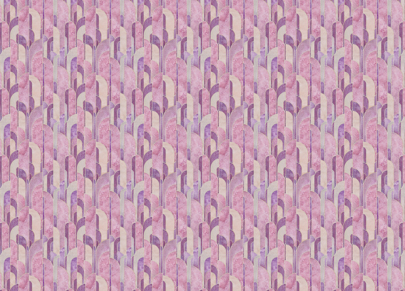 Pink Color Art Deco Geometric Wallpaper For Wall