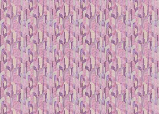 Pink Color Art Deco Geometric Wallpaper For Wall