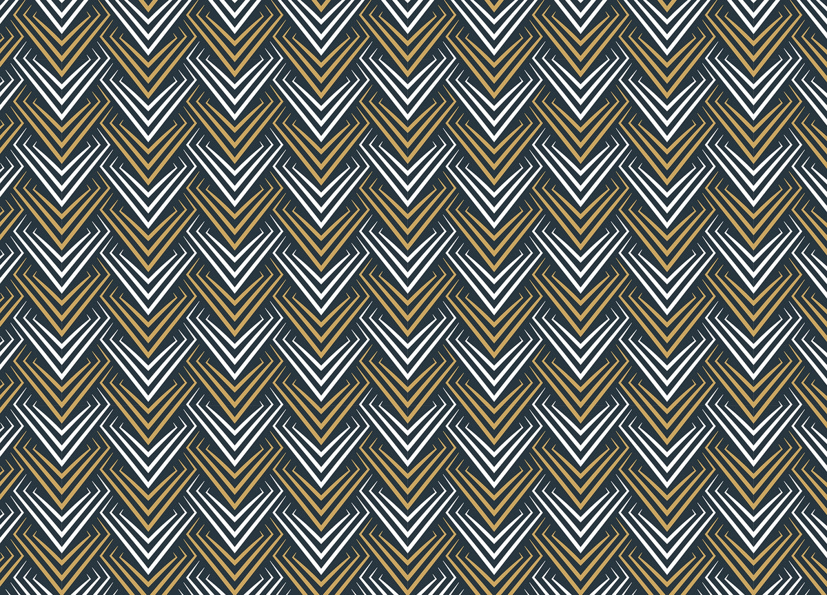 Yellow and White Vintage Abstract Art Deco Wallpaper