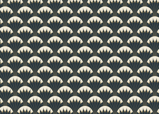 Golden Line Art Deco Green Background Wallpaper
