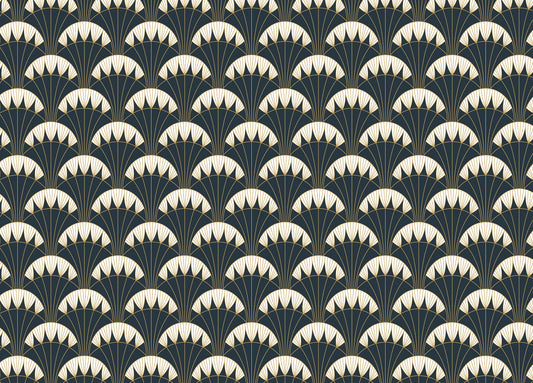 Golden Line Art Deco Green Background Wallpaper
