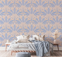 Artdeco Blue Palm Wallpaper - Wallanza
