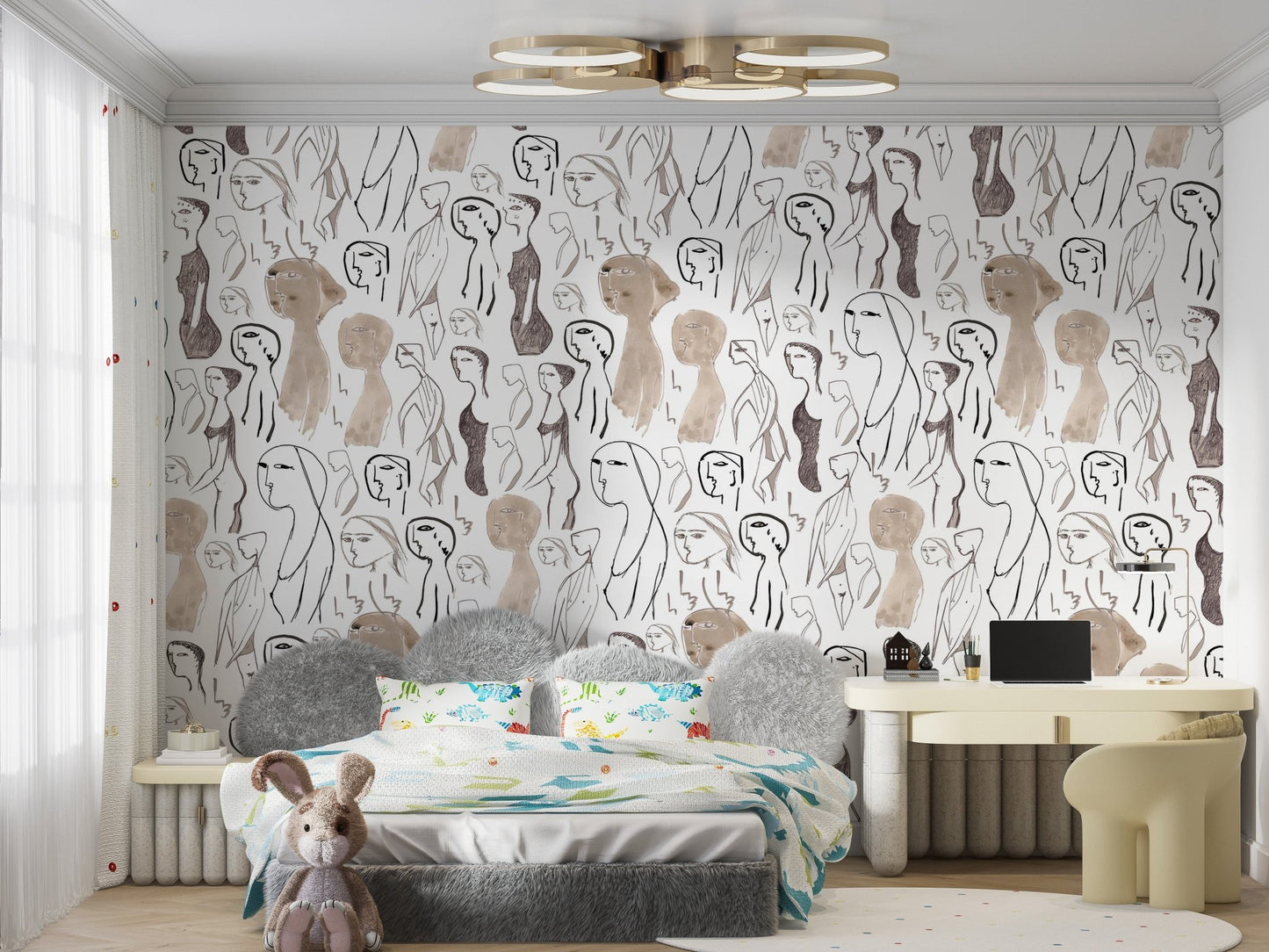 Artistic Faces Wallpaper Mural - Wallanza