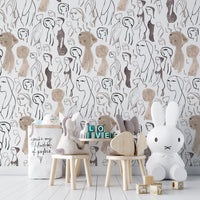 Artistic Faces Wallpaper Mural - Wallanza