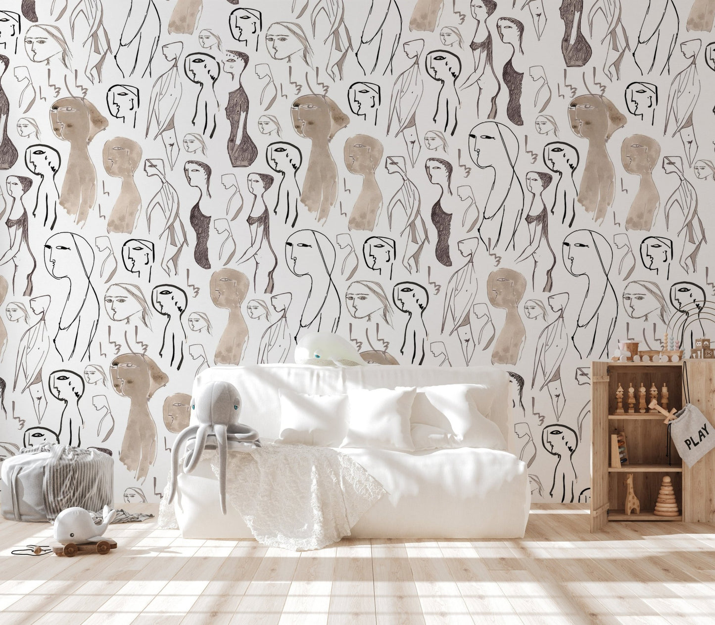 Artistic Faces Wallpaper Mural - Wallanza