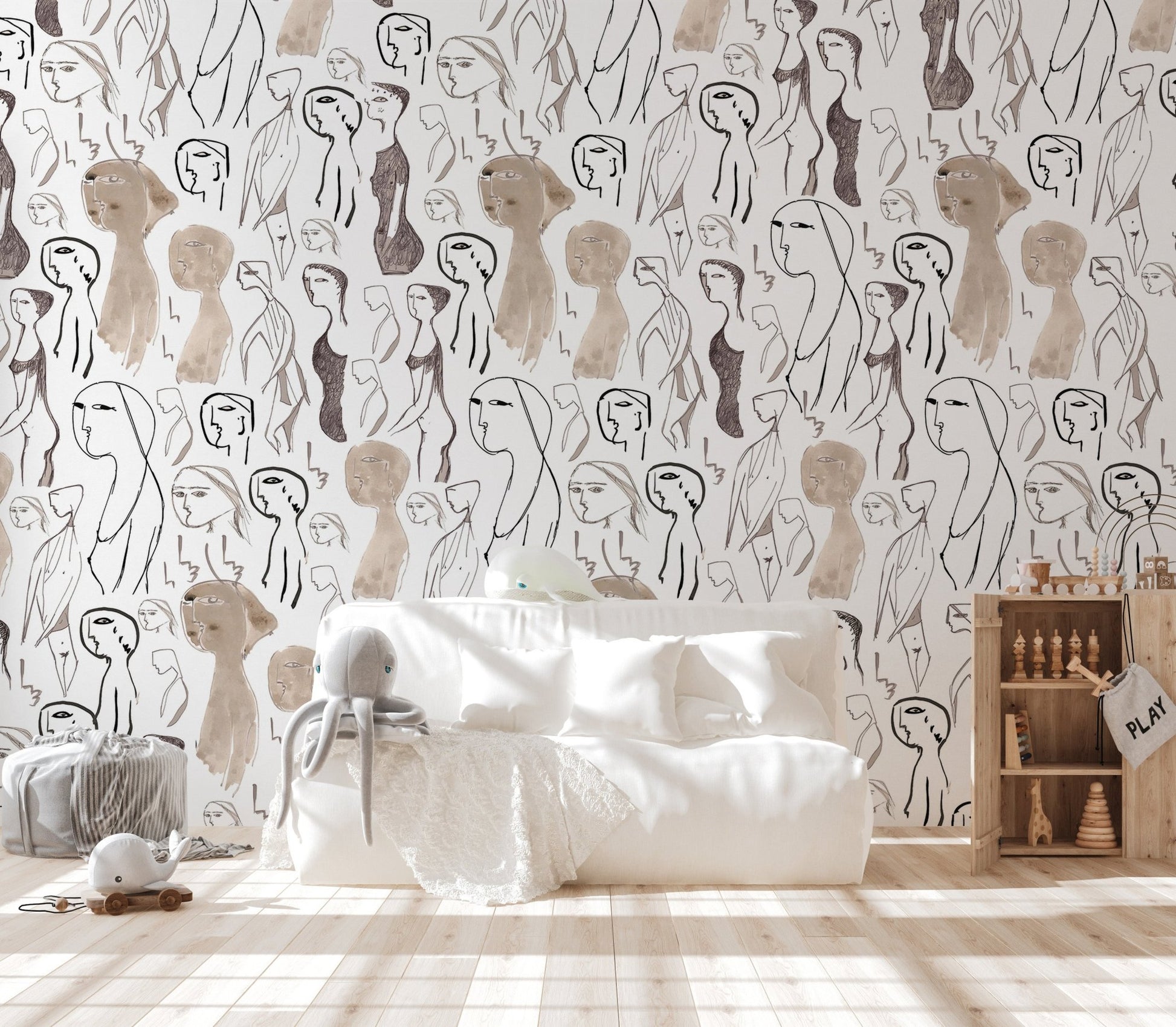 Artistic Faces Wallpaper Mural - Wallanza
