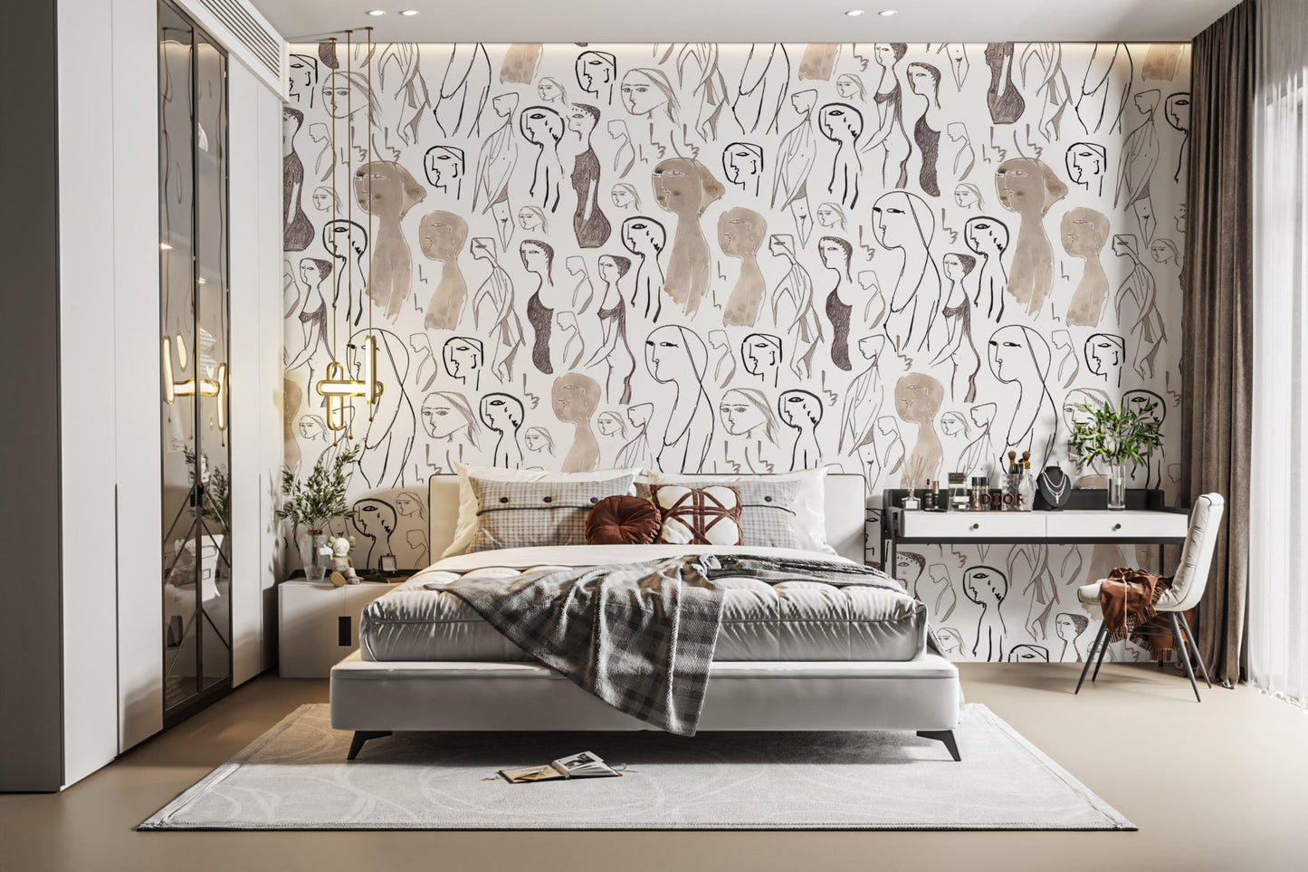 Artistic Faces Wallpaper Mural - Wallanza