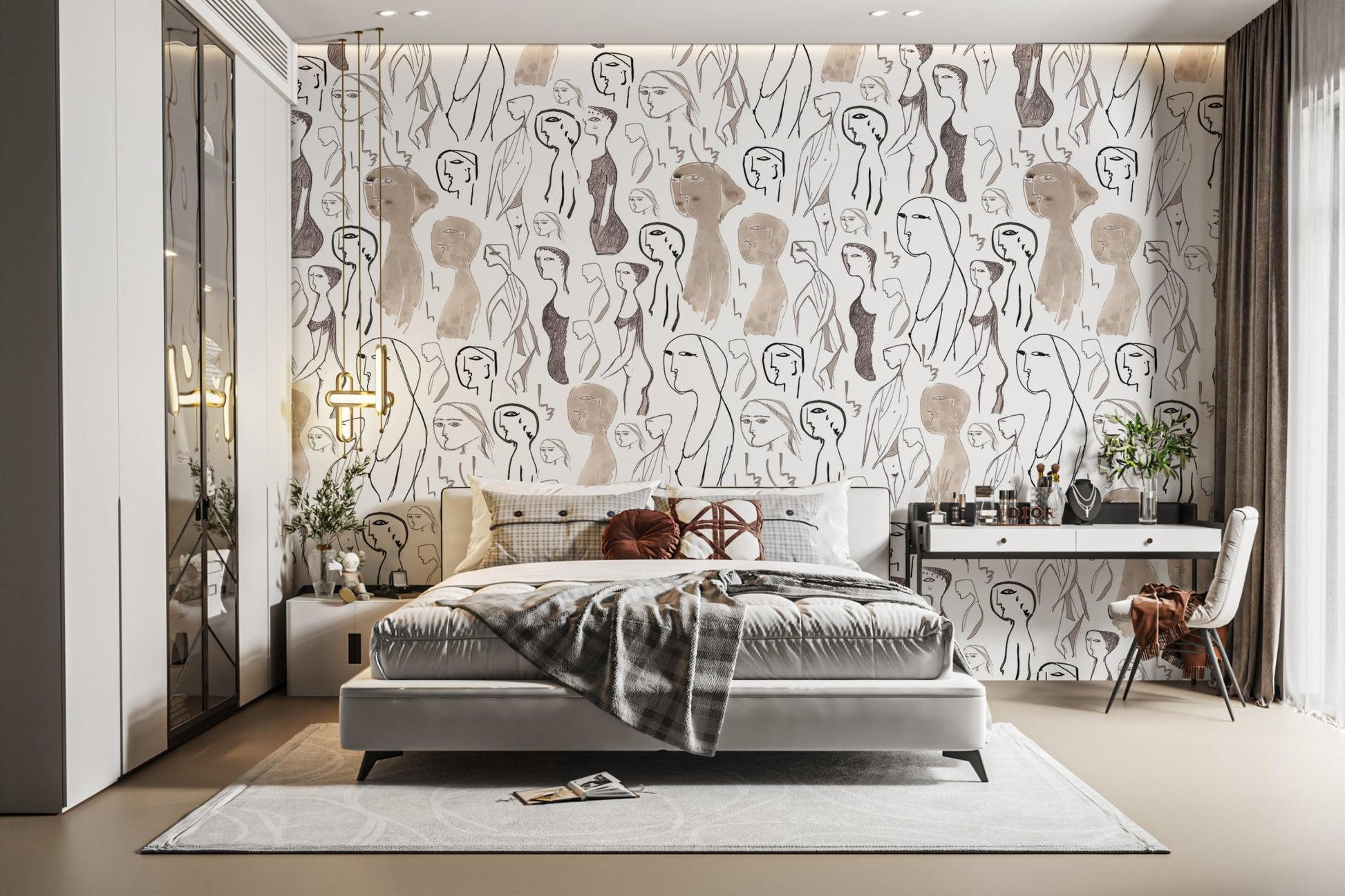 Artistic Faces Wallpaper Mural - Wallanza
