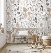Artistic Faces Wallpaper Mural - Wallanza