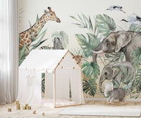 Royal creatures wall mural in a refined design in children's room.