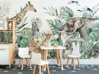 Wall mural showcasing artistic royal elegance in kids dining area.