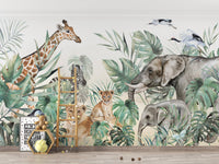 Sophisticated royal creature wall mural for nursery.