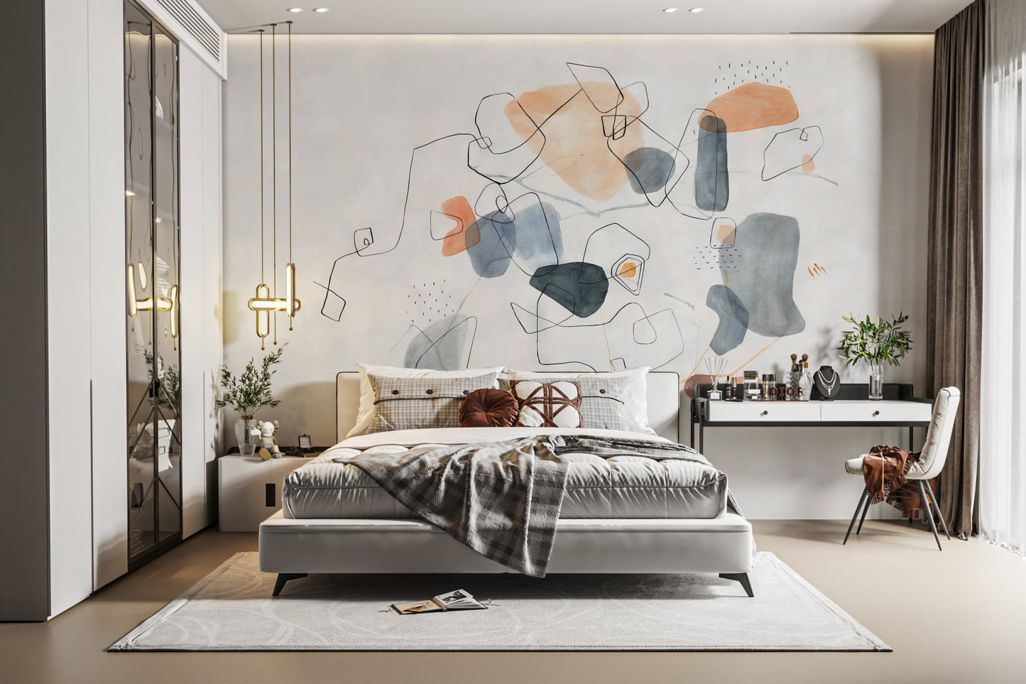 Artistic Shapes Wallpaper Mural - Wallanza