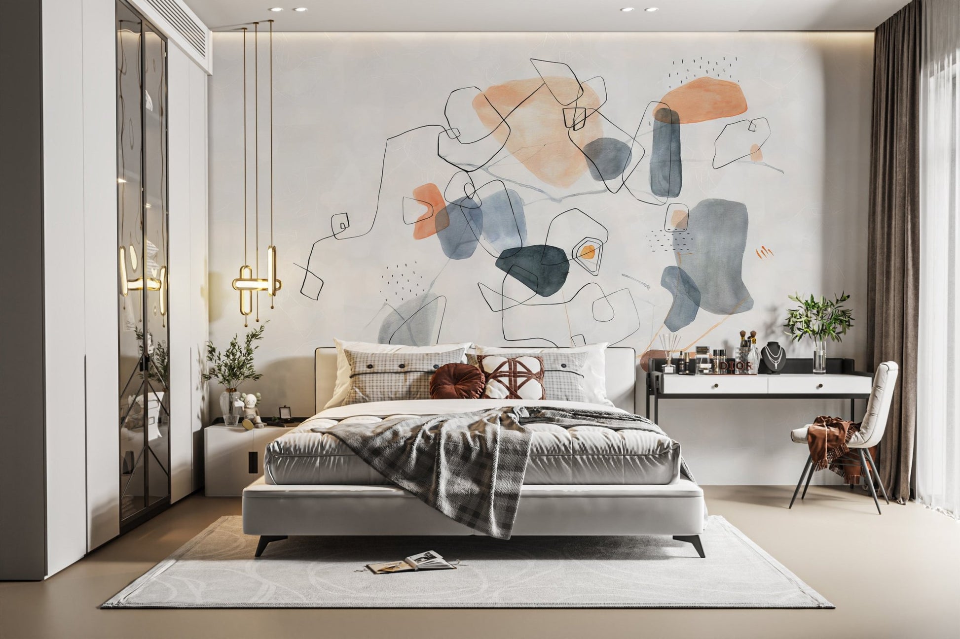 Artistic Shapes Wallpaper Mural - Wallanza