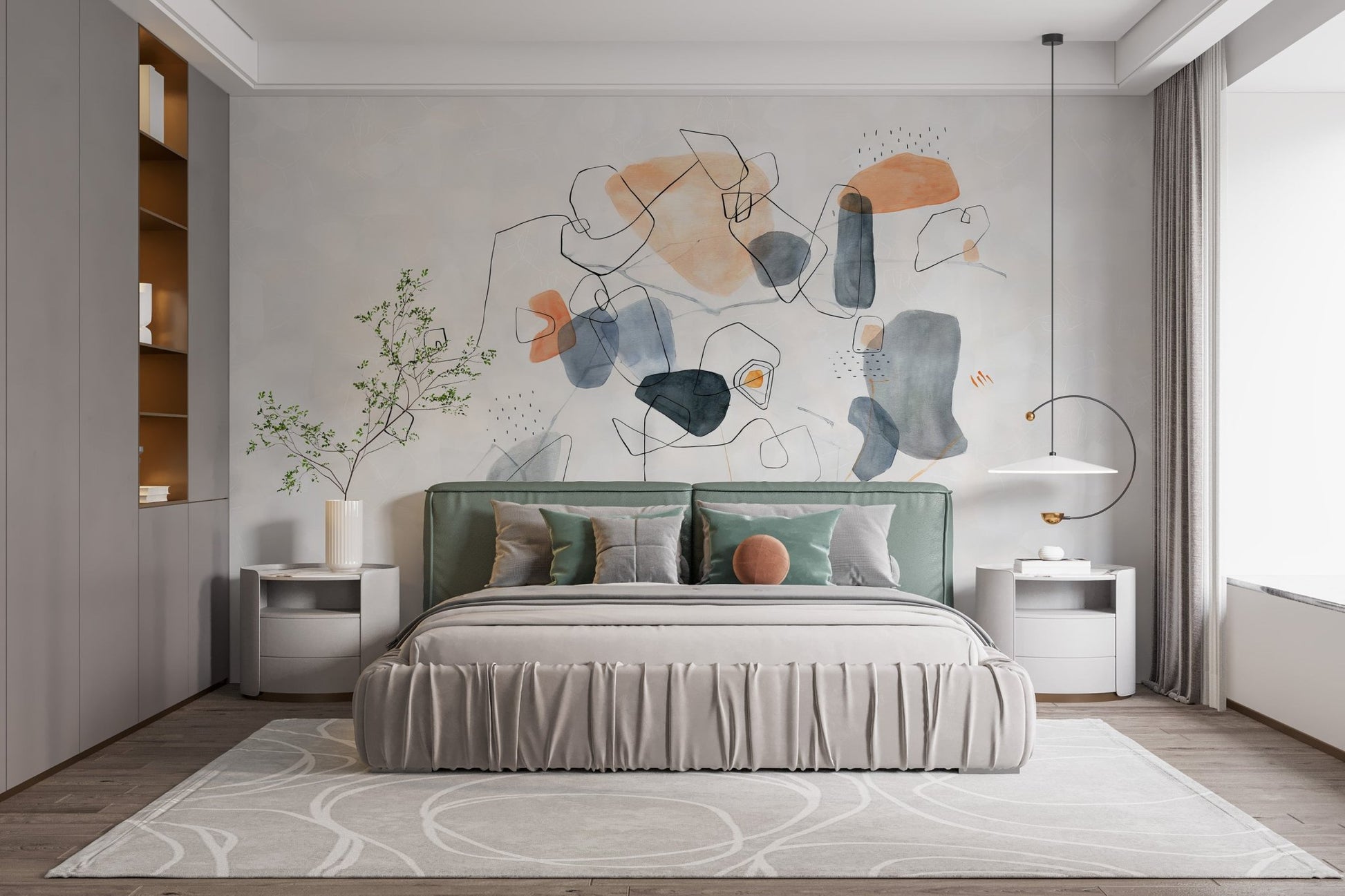 Artistic Shapes Wallpaper Mural - Wallanza
