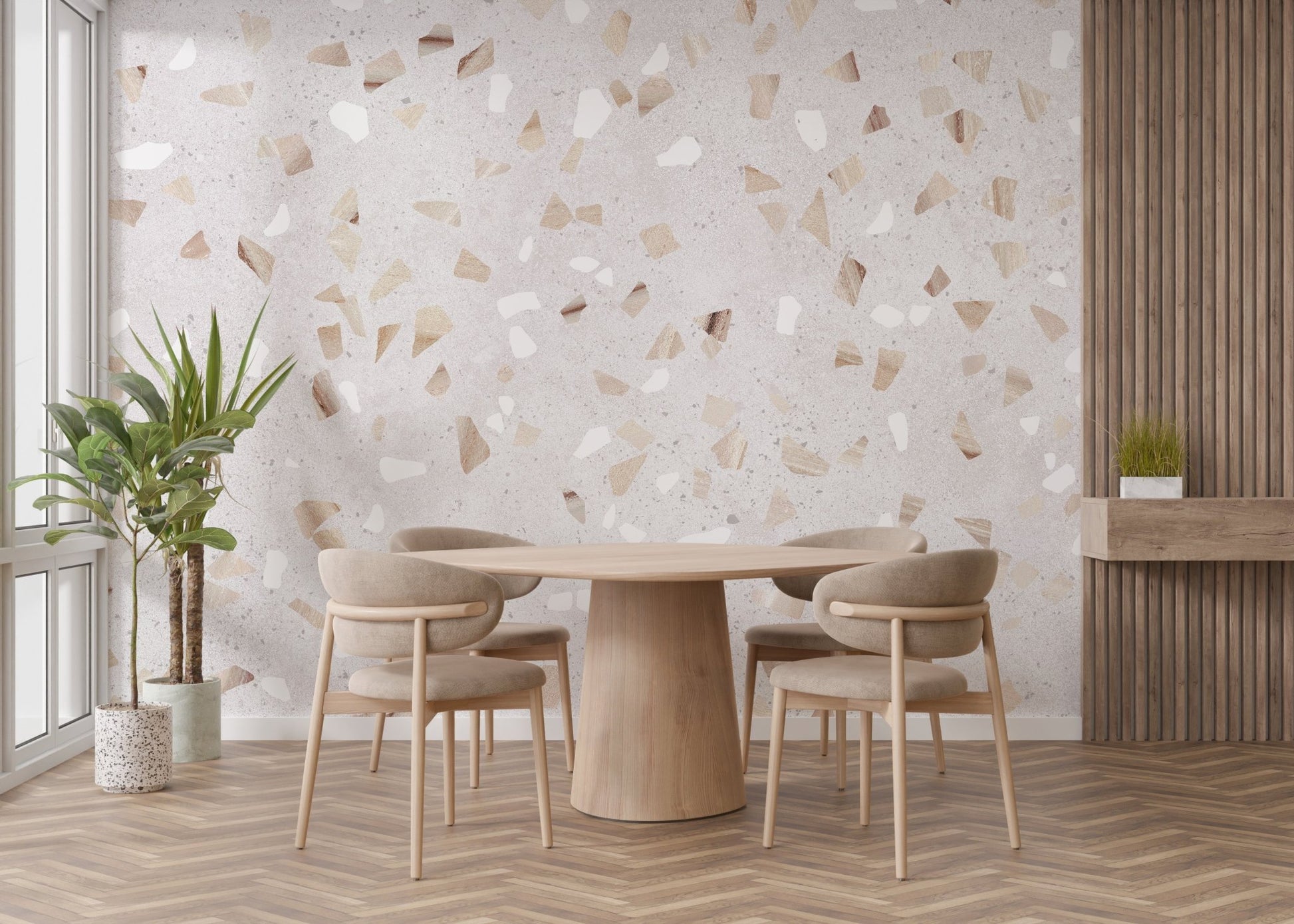 Elegant terrazzo marble wallpaper for sleek walls
