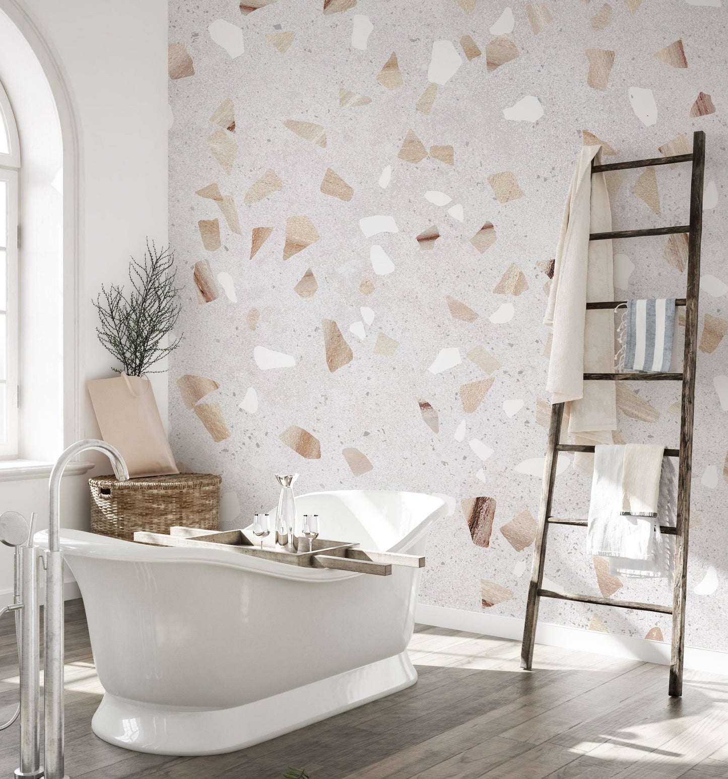 Artistic marble terrazzo wall mural for unique style
