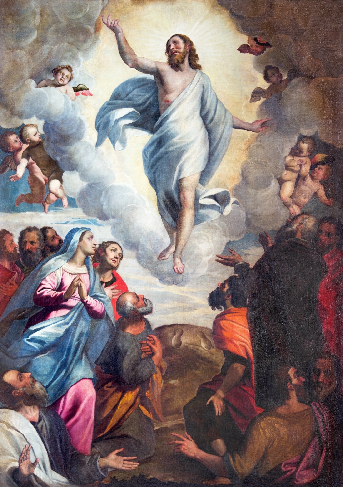 Ascension divine scene wall mural classical religious wall mural artwork.
