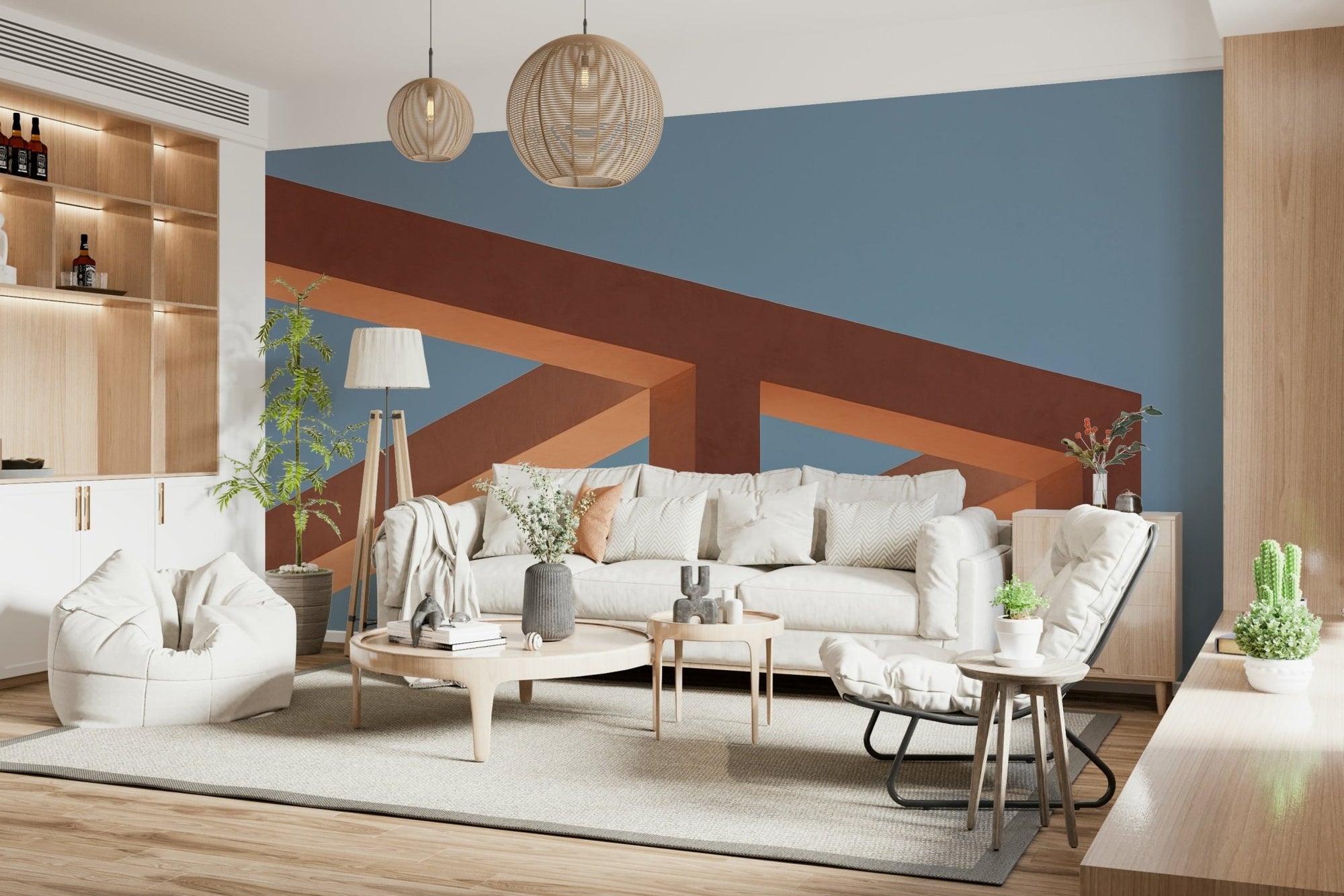 Azure Framework Wall Mural blue accent wall