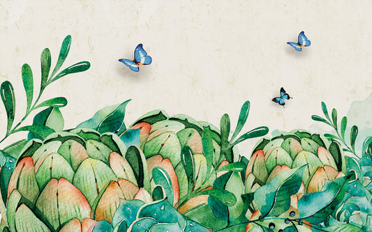 Watercolor Botanical Paradise Wall Murals