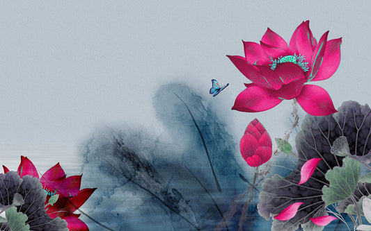 Removable Lotus Flower Wall Murals
