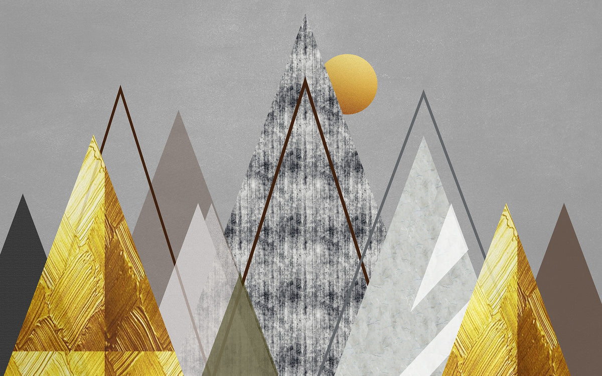 Geometric Horizon Wallpaper Mural in your room — zoomed