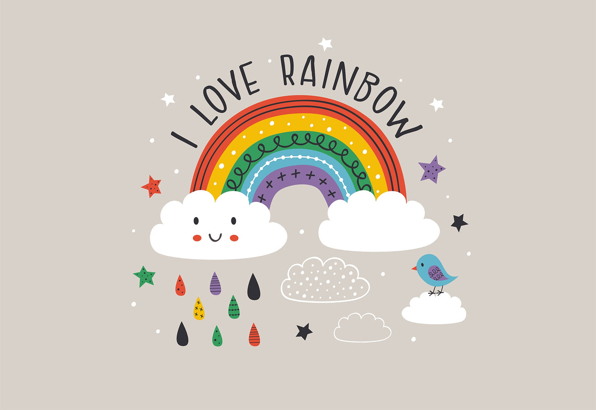 Rainbow Scenery Kids Room Wall Murals in your room