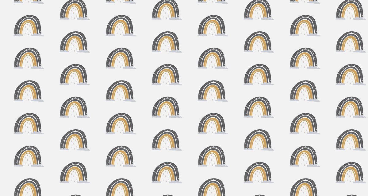 Hand Drawn Seamless Rainbow Wallpaper in your room — zoomed