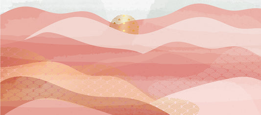 Self Adhesive Pink Surf Serenade Wall Murals