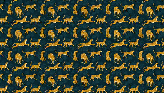 Repeated Yellow Leopard Pattern Wallpaper